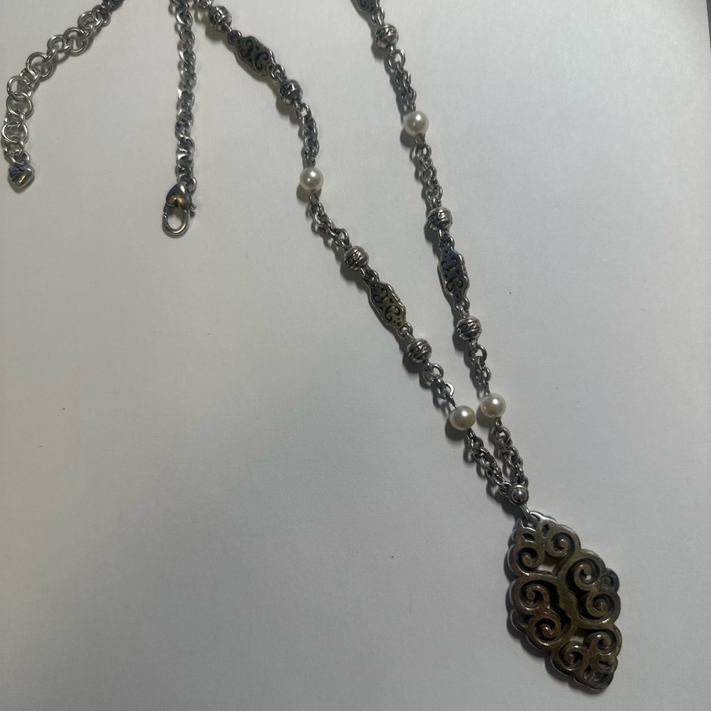 Brighten Elegant Silver and Pearl Necklace